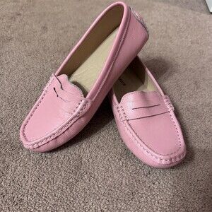 Beauseen Womens Pink Driving Moccasin Loafers Slip-On Flats Casual Travel